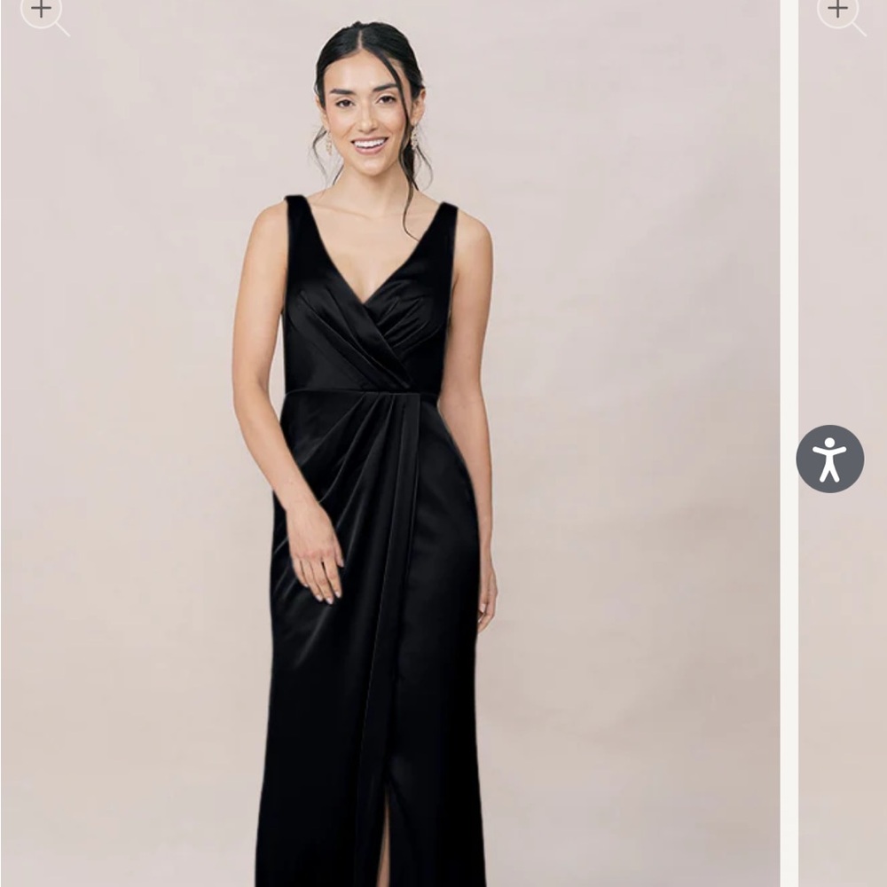 Revelry Black Satin Blair Dress - wore as maternity!